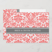 Weddenschappen Grijze koraal Damask Patroon Kaart (Voorkant / Achterkant)