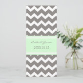Weddenschappen Grijze Mint Chevron Kaart (Staand voorkant)