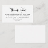 Weddenschappen Hartelijk dank, modern, eenvoudig s Informatiekaartje (Voorkant / Achterkant)