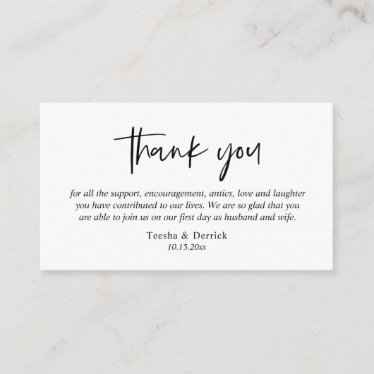 Weddenschappen Hartelijk dank, moderne Eenvoudige  Informatiekaartje (Voorkant)