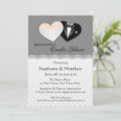 Weddenschappen, harten, Gray Couple Shower-uitnodi Kaart (Staand voorkant)