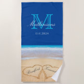 Weddenschappen Hoorten uit de zand-familie Monogra Strandlaken (Voorkant)