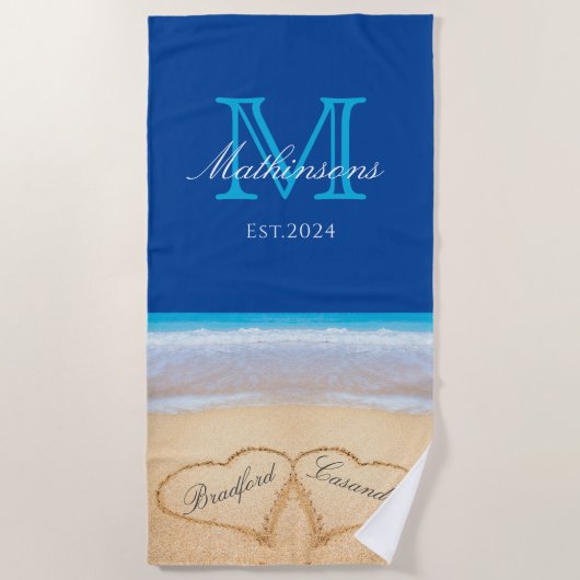 Weddenschappen Hoorten uit de zand-familie Monogra Strandlaken (Voorkant)