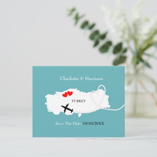 Weddenschappen in het buitenland Turkije sparen de Save The Date (Staand voorkant)