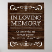 Weddenschappen - In Loving Memory Rustic Wedding S Poster (Voorkant)