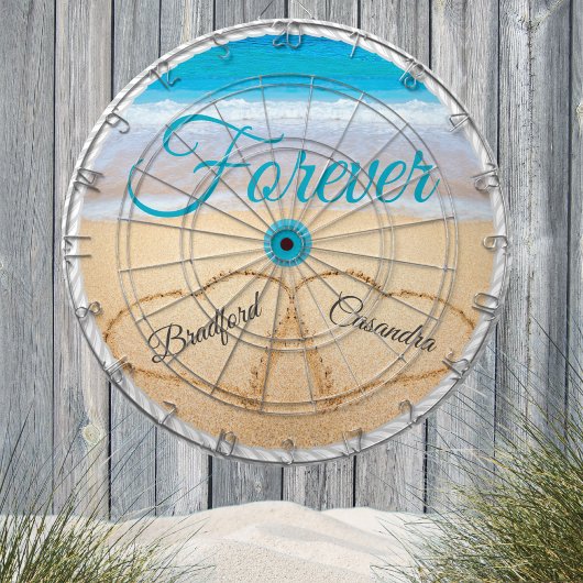 Weddenschappen in Sand Forever receptiesamenspelen Dartbord