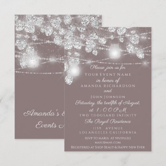 Weddenschappen Jars Glitter Gray Silver Brown Kaart (Voorkant / Achterkant)