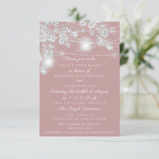 Weddenschappen Jars Glitter Grey Smoky Roos Kaart (Staand voorkant)