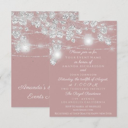 Weddenschappen Jars Glitter Grey Smoky Roos Kaart (Voorkant / Achterkant)