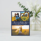 Weddenschappen Liefde en Bedankt Foto Collage Hart Briefkaart (Staand voorkant)