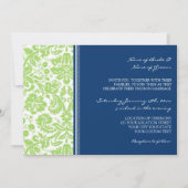 Weddenschappen Limoen Blue Damask Pattern Kaart (Achterkant)
