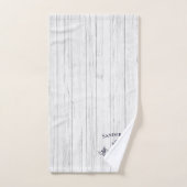 Weddenschappen marineblauw-witte neusmonogrammen bad handdoek (Handdoek)