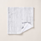 Weddenschappen marineblauw-witte neusmonogrammen bad handdoek (Wasdoekje)