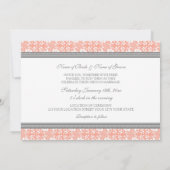 Weddenschappen met Coral Grey White Damask Kaart (Achterkant)