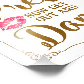 Weddenschappen met dames en heren, teken grappig a foto afdruk (Hoek)