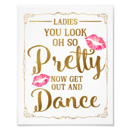 Weddenschappen met dames en heren, teken grappig a foto afdruk