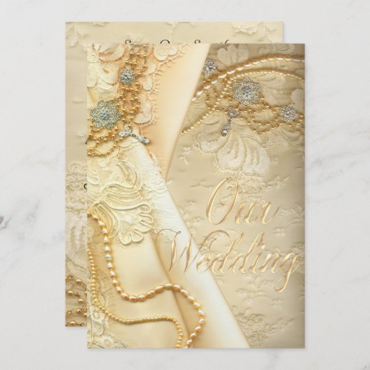  weddenschappen met een kant en oorspuwen kaart (Voorkant / Achterkant)