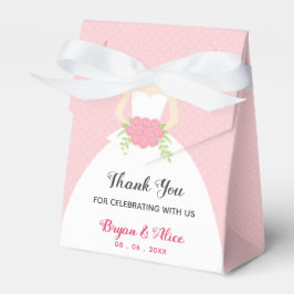 Weddenschappen met een roze bruidsschat bedankdoosjes
