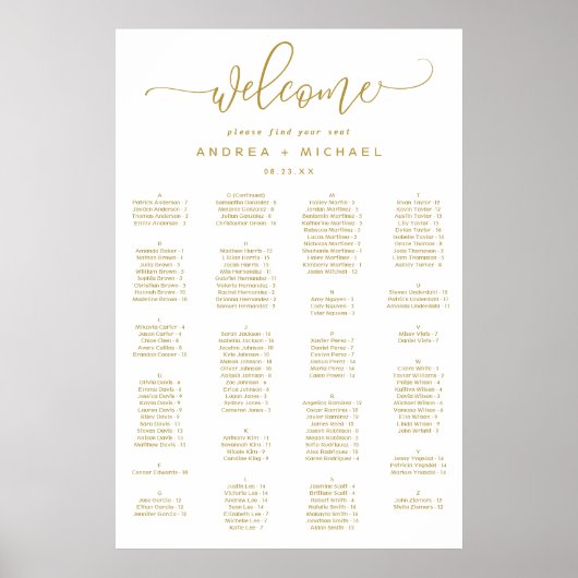 Weddenschappen met Gold Bouncy Script Poster (Voorkant)