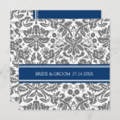 Weddenschappen met grijze blauw Damaspatroon Kaart (Voorkant / Achterkant)