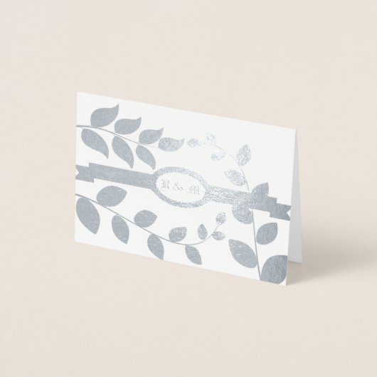 Weddenschappen met Initialen aangepaste tekst Folie Kaarten (Voorkant)