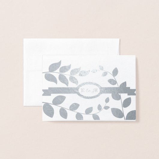 Weddenschappen met Initialen aangepaste tekst Folie Kaarten (Voorkant met envelop)