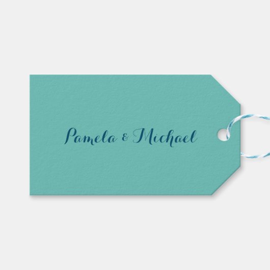 Weddenschappen met minimalistisch klassiek blauw cadeaulabel (Voorkant (Horizontaal))