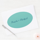 Weddenschappen met minimalistisch klassiek blauw ovale sticker (Envelop)