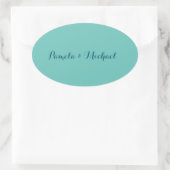 Weddenschappen met minimalistisch klassiek blauw ovale sticker (Tas)