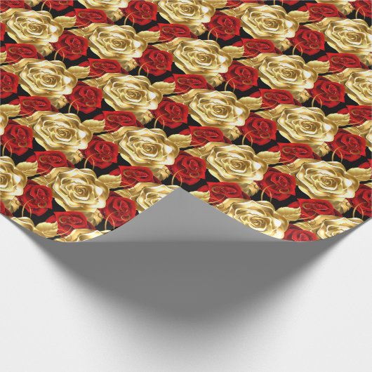 Weddenschappen met papieren gouden Rozen Cadeaupapier (Hoek)