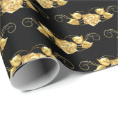 Weddenschappen met papieren gouden Rozen Cadeaupapier (Rol Hoek)