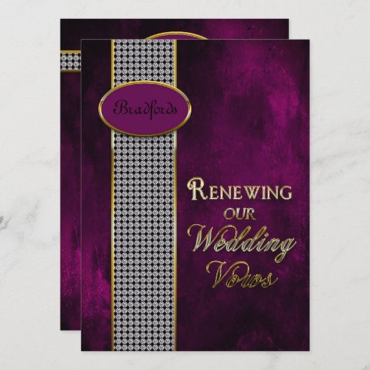 Weddenschappen met renewing Vows - Uitnodiging Paa (Voorkant / Achterkant)