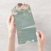 Weddenschappen met RSVP | BOHO Pampas Grass All In One Uitnodiging (Afscheurbaar)