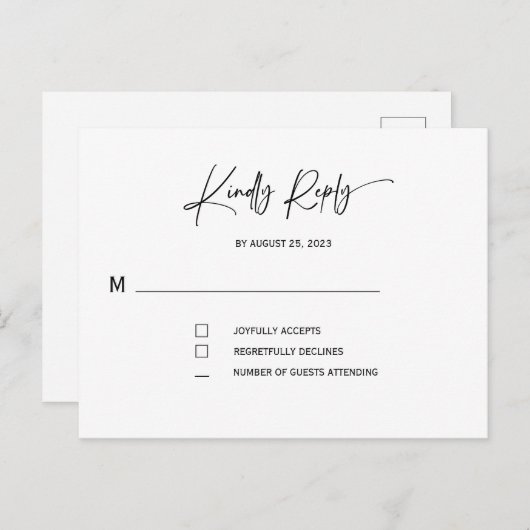 Weddenschappen met rsvp briefkaart (Voorkant / Achterkant)