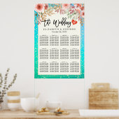 Weddenschappen met Stippen van Blauwgroen goud, ro Poster (Keuken)