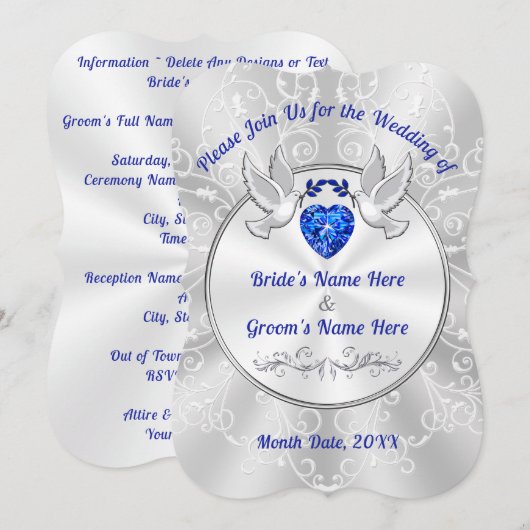 Weddenschappen met Tortelduifjes, blauw hart Kaart (Voorkant / Achterkant)