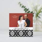 Weddenschappen met Verloving Foto Damask Kaart (Staand voorkant)