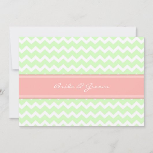 Weddenschappen Mint Coral Chevron Kaart (Voorkant)