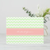 Weddenschappen Mint Coral Chevron Kaart (Staand voorkant)