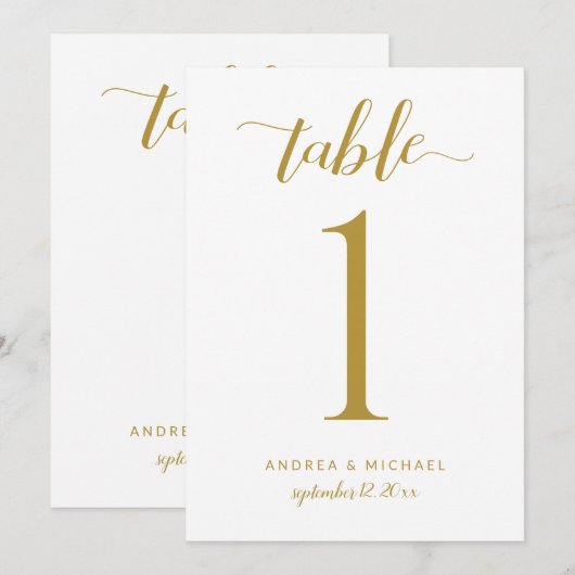 Weddenschappen Moderne Gold Calligrafie Kaart (Voorkant / Achterkant)