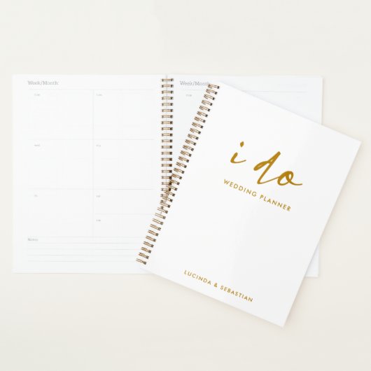 Weddenschappen | Moderne minimale goud- en witgoud Planner (Display)