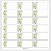 Weddenschappen Naam Etiketten Gele Floral toevoege Sticker (Vel)