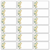 Weddenschappen Naam Etiketten Gele Floral toevoege Sticker (Voorkant)