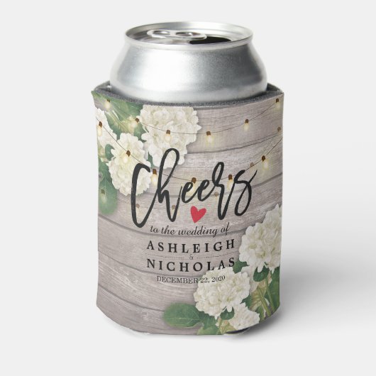 Weddenschappen naar liefdeshydrangea String Light Blikjeskoeler (Blikje Achterkant)