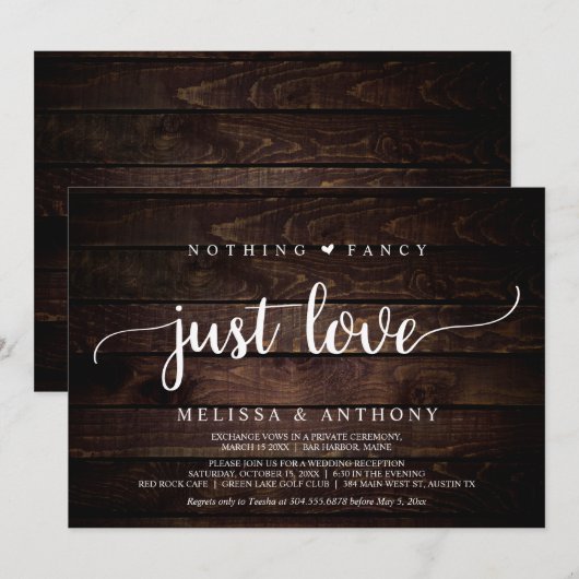 Weddenschappen, niets Fancy, gewoon liefdesinitiat Kaart (Voorkant / Achterkant)