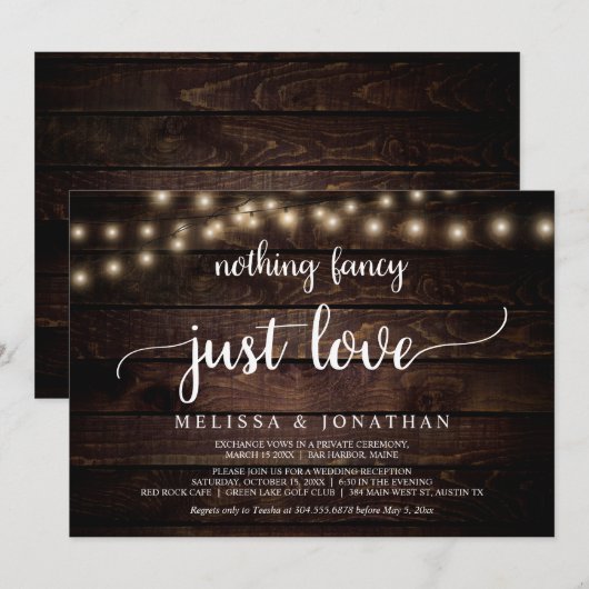 Weddenschappen, niets Fancy, gewoon liefdesinitiat Kaart (Voorkant / Achterkant)