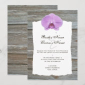 Weddenschappen Noite Paarse Orchid en Barnwood Kaart (Voorkant / Achterkant)