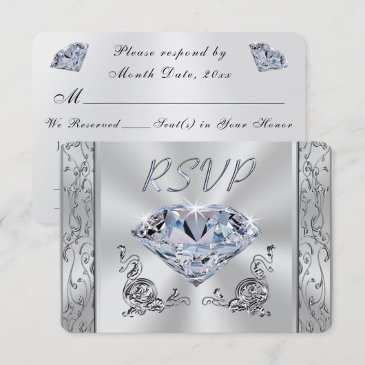 Weddenschappen of Jubilea, RSVP met menukeuze, Kaart (Voorkant / Achterkant)