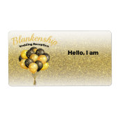 Weddenschappen Ontvangen Gold Glitter Label Aangep (Voorkant)