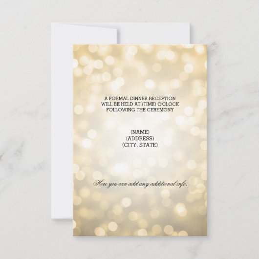 Weddenschappen Ontvangen goud Glitter Lichten RSVP Kaartje (Voorkant)